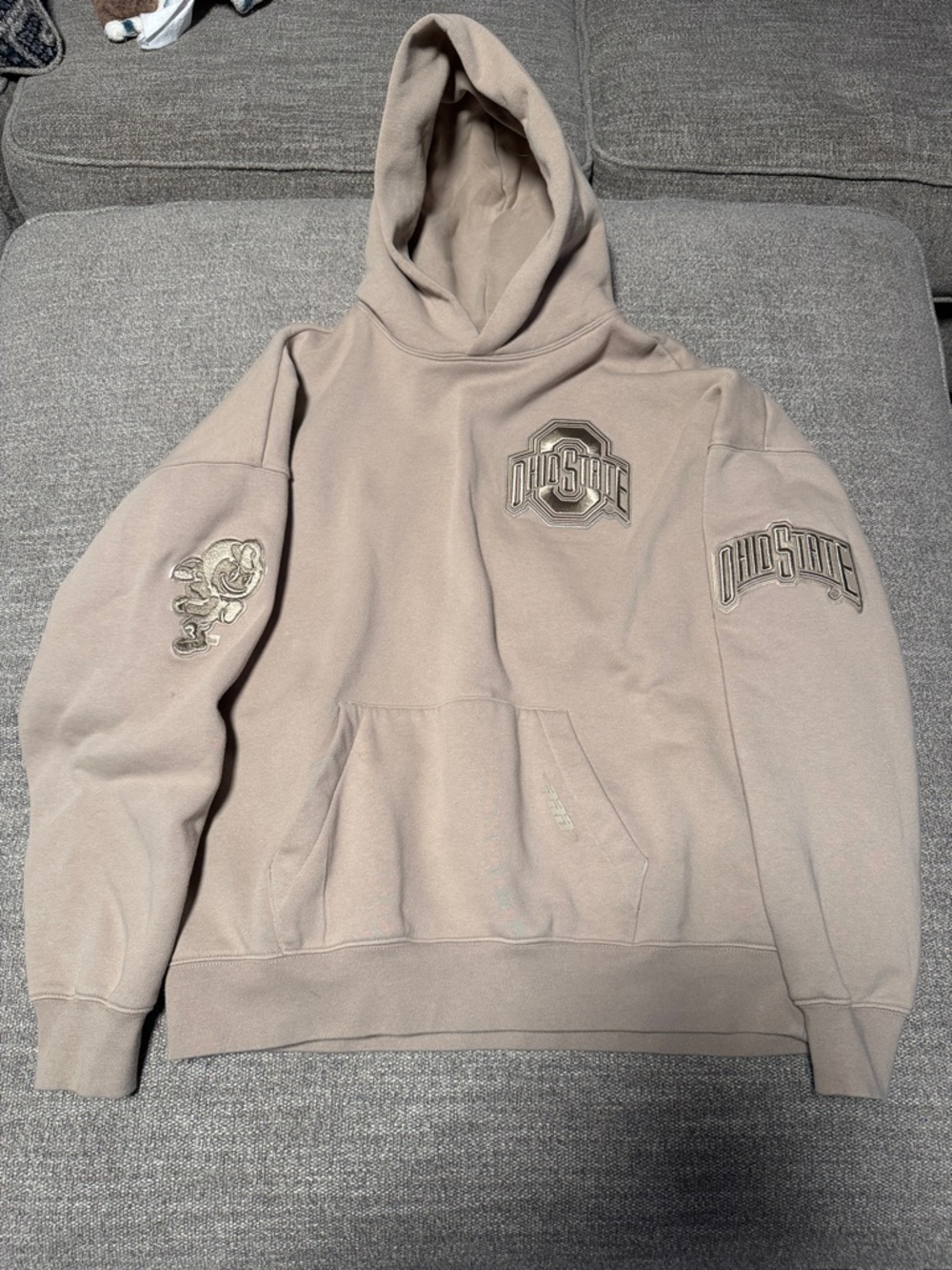 Ohio State Beige Hooded Pullover Sweatshirt